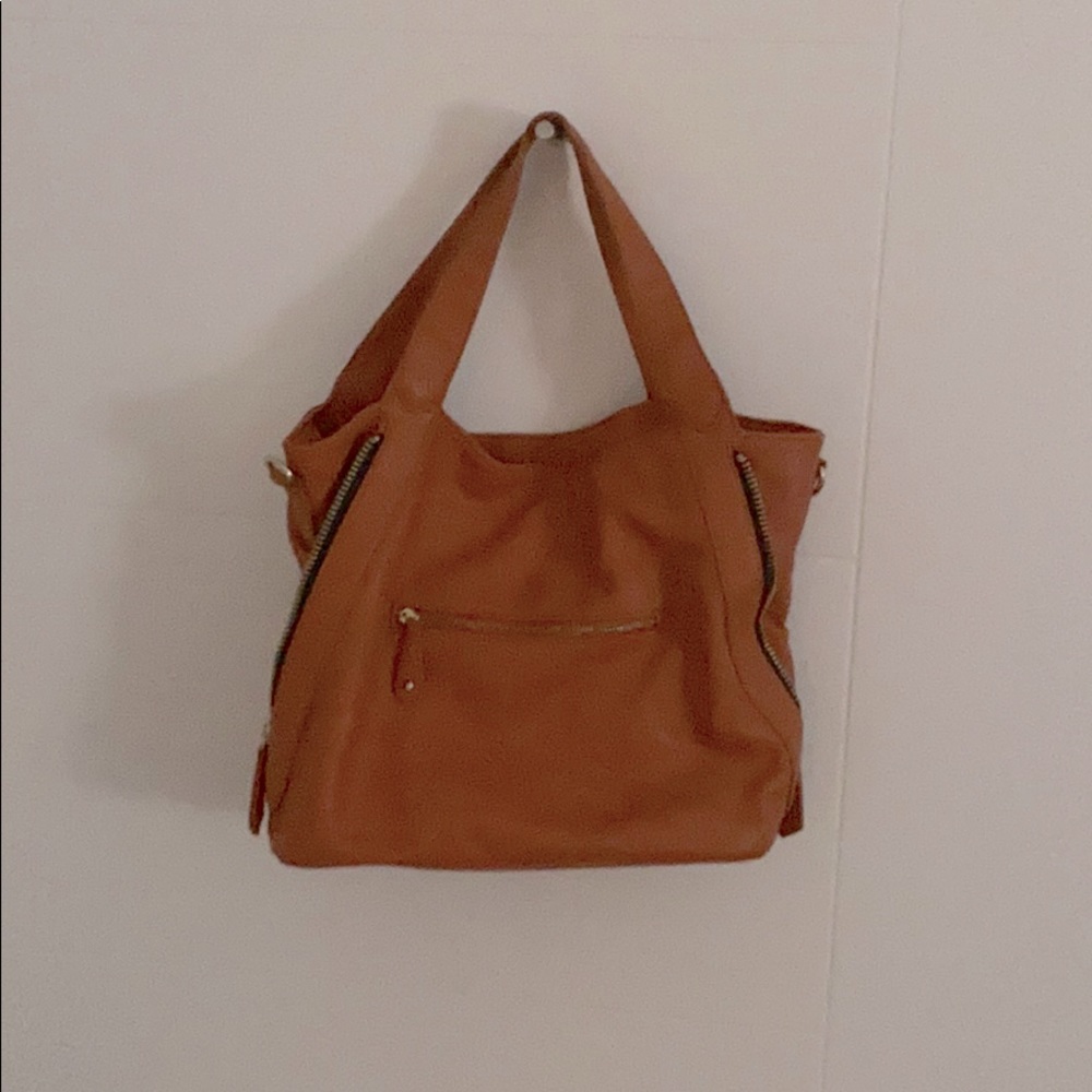 Orange leather purse